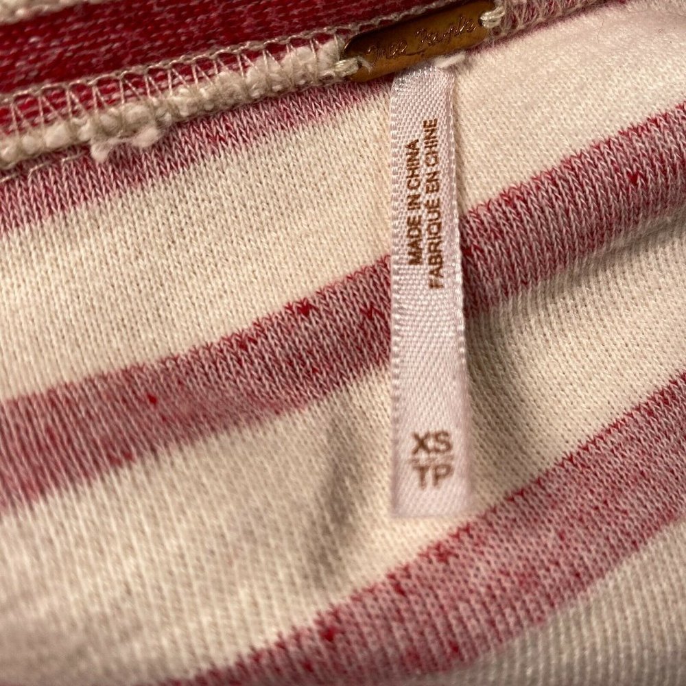 Free People Women Size XS Striped Zip Up Terry - Picture 4 of 8